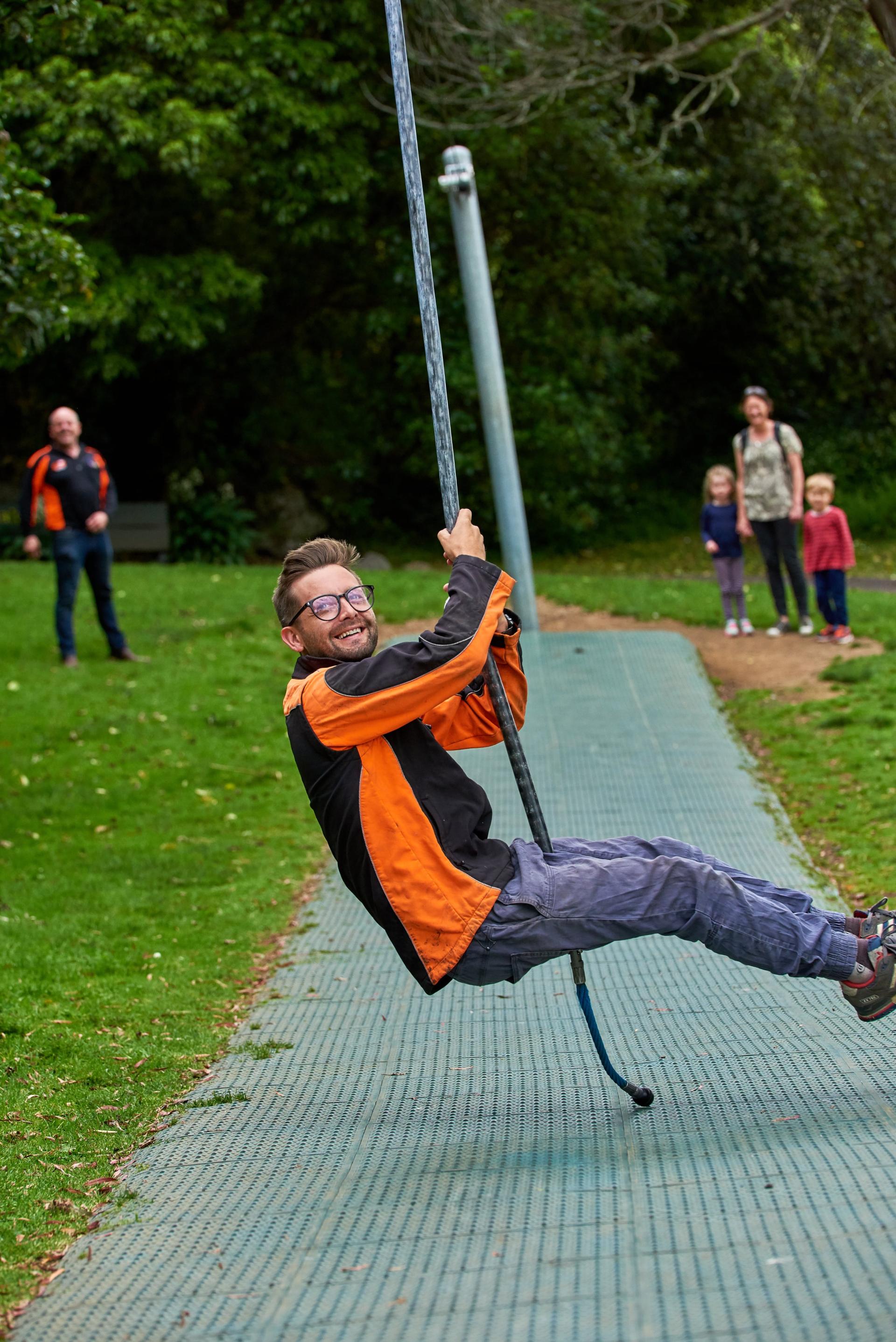 Ryan on a swing